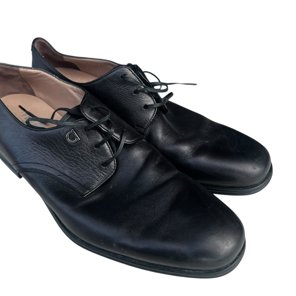 Salvatore Ferragamo Spencer Black Leather Oxfords Men’s Shoes Size 9E
